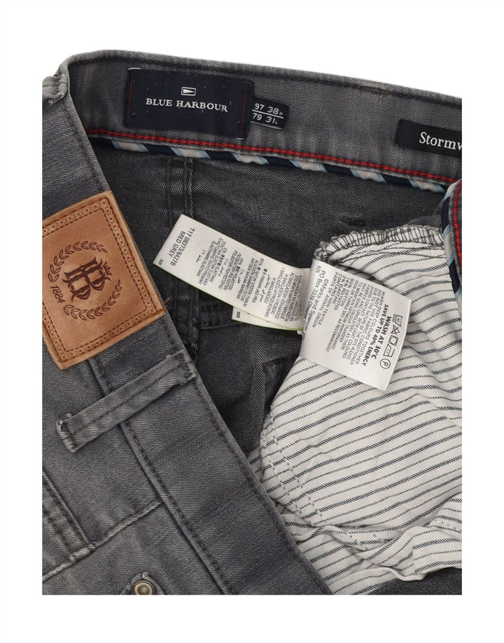 Marks & Spencer muške ravne traperice Blue Harbor W38 L31 sivi pamuk