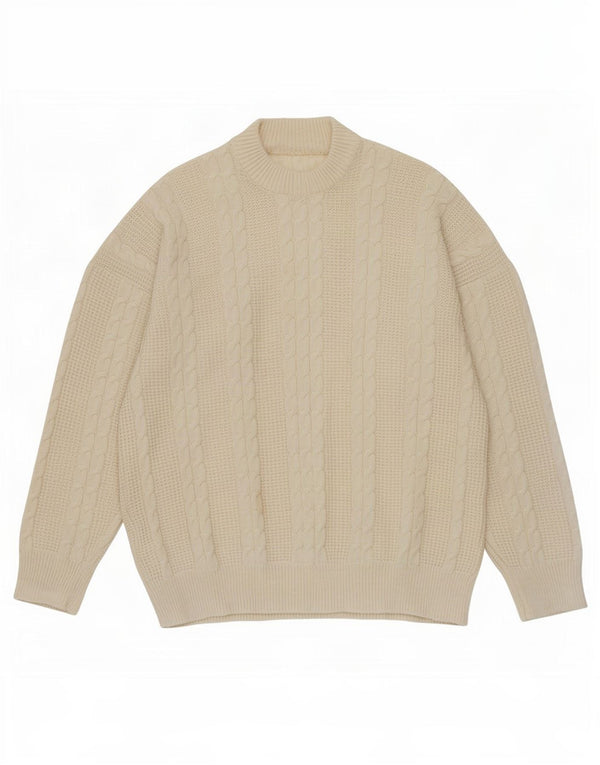 Vintage ženski džemper s okruglim izrezom UK 14 Large Off White