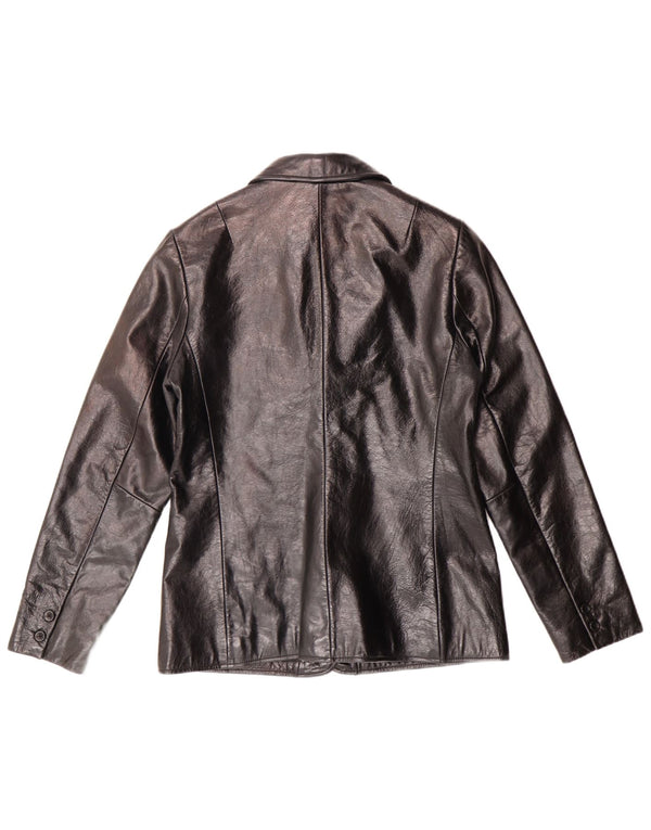 GAP ženska kožna jakna sa 2 gumba UK 10 Mala crna kožna