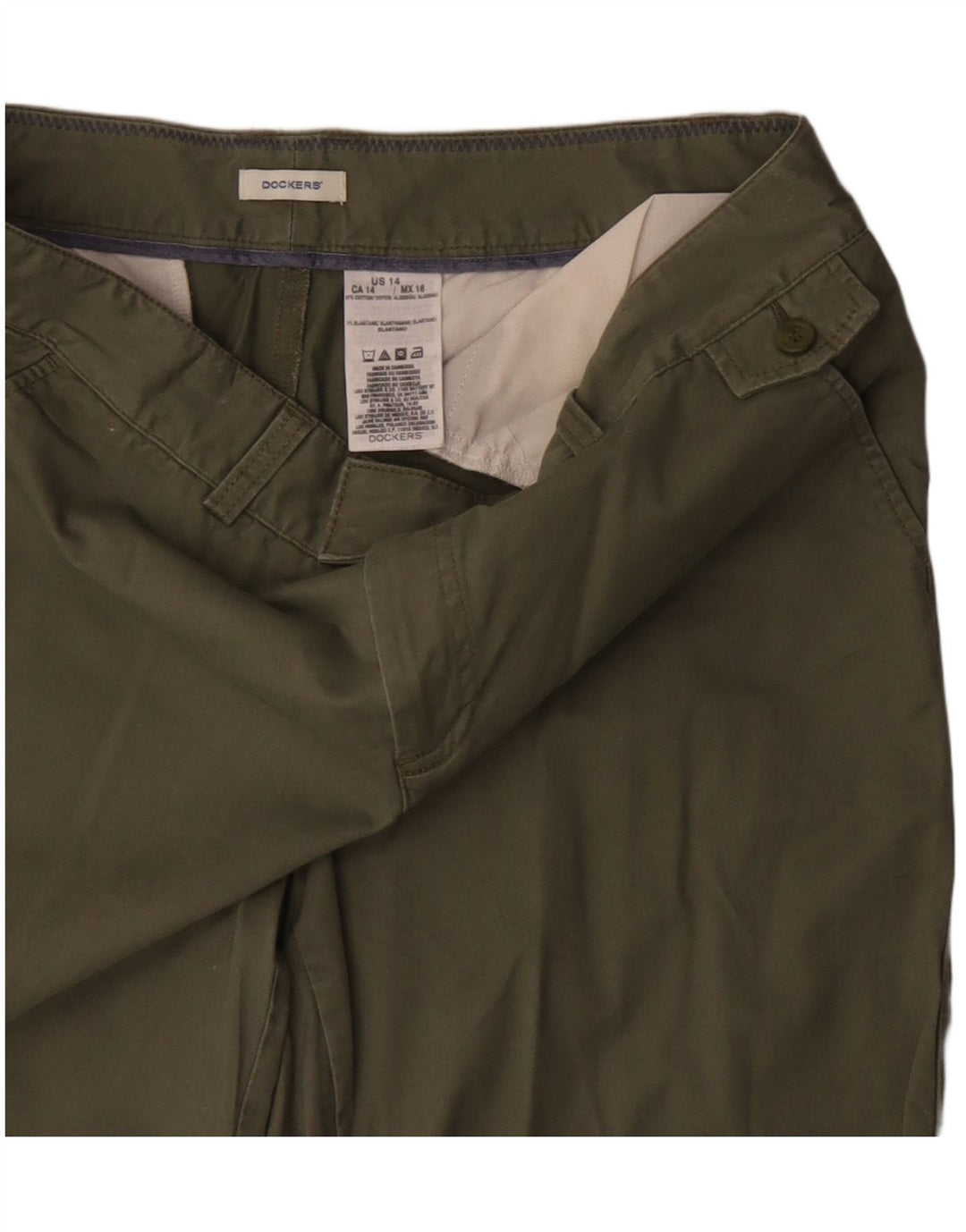 DOCKERS Ženske chino kratke hlače US 14 XL W36 Kaki pamuk