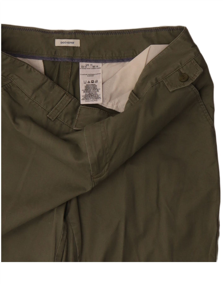 DOCKERS Ženske chino kratke hlače US 14 XL W36 Kaki pamuk