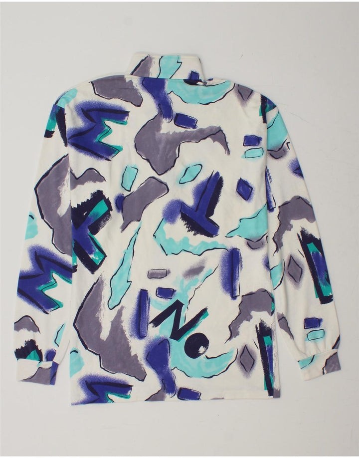 BENGER Muška majica s apstraktnim uzorkom s izrezom i dugim rukavima, mala, višebojna