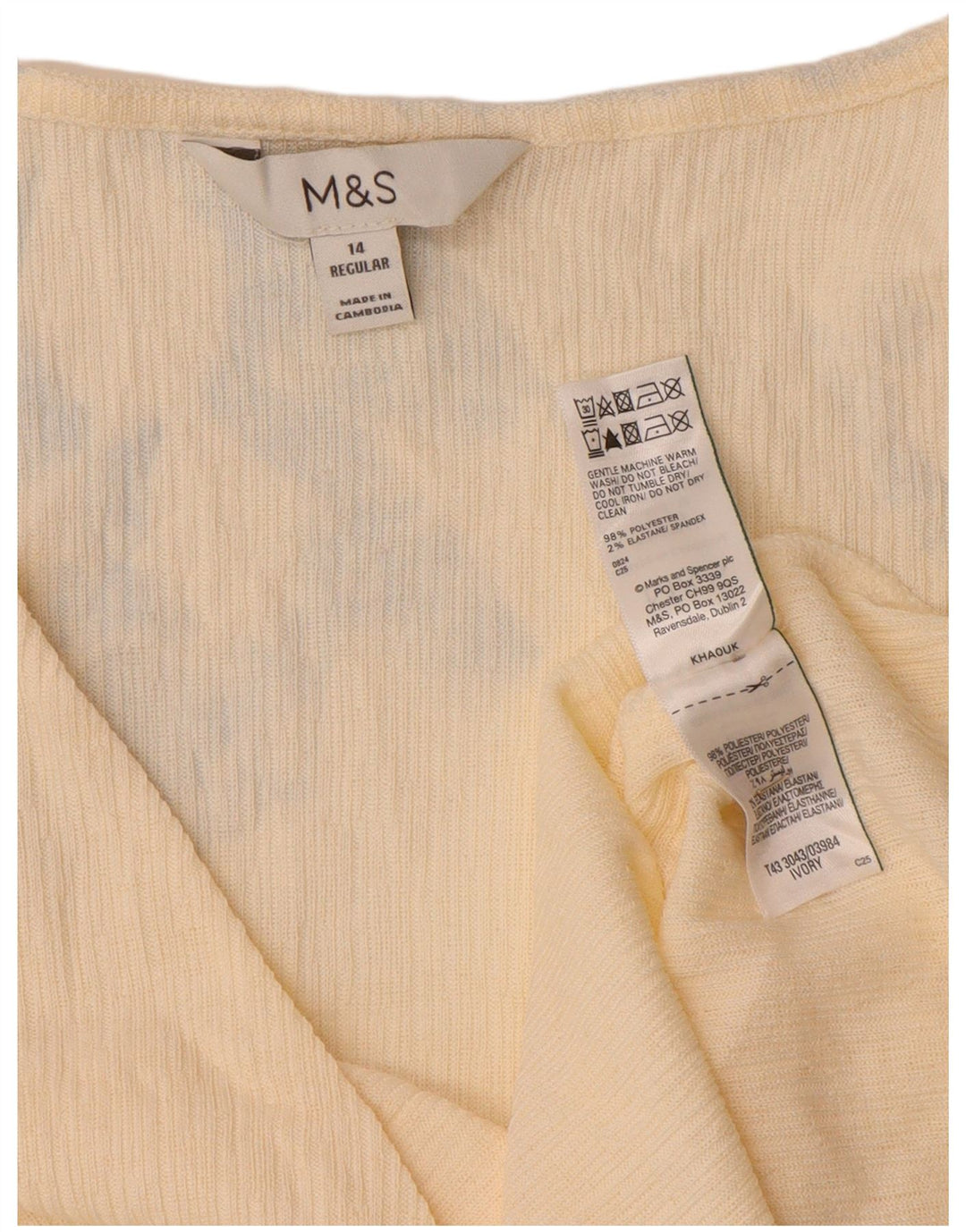 Marks & Spencer ženski gornji dio bluze dugih rukava UK 14 srednje bež poliester
