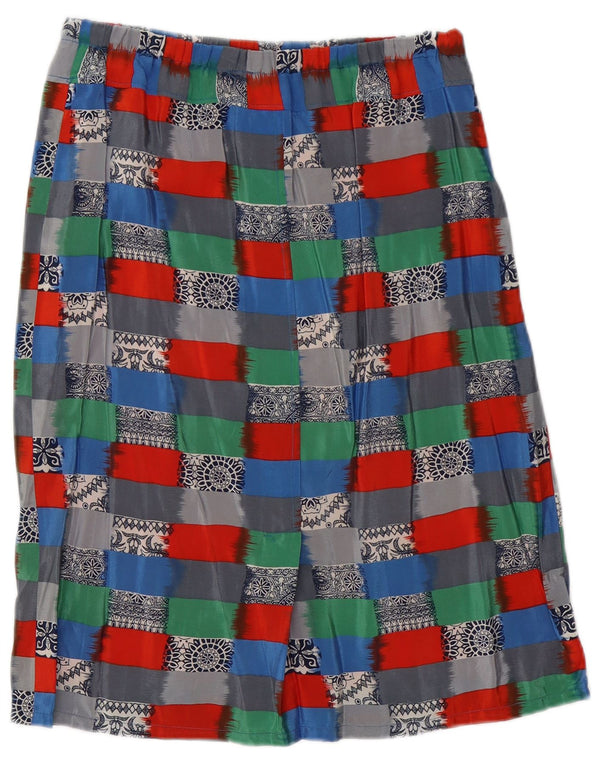 Vintage ženska ravna suknja W30 srednje raznobojna geometrijska