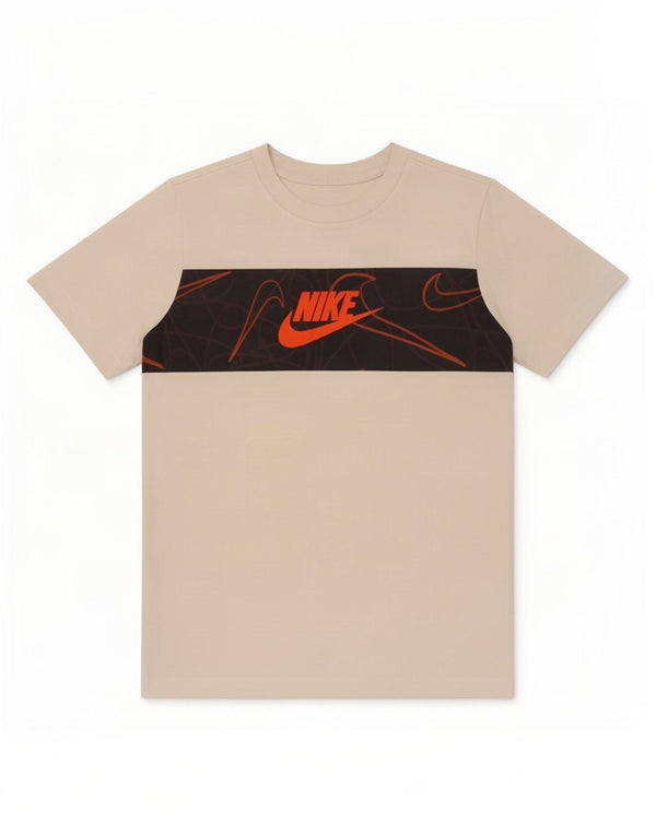 Nike Boys Graphic T-Shirt Top 10-11 Years Medium White Colourblock Pamuk