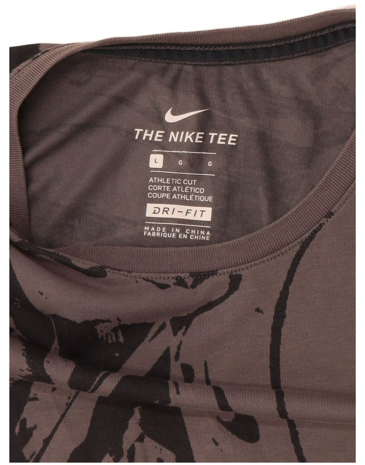 Nike Dri Fit majica kratkih rukava s apstraktnim uzorkom velika siva