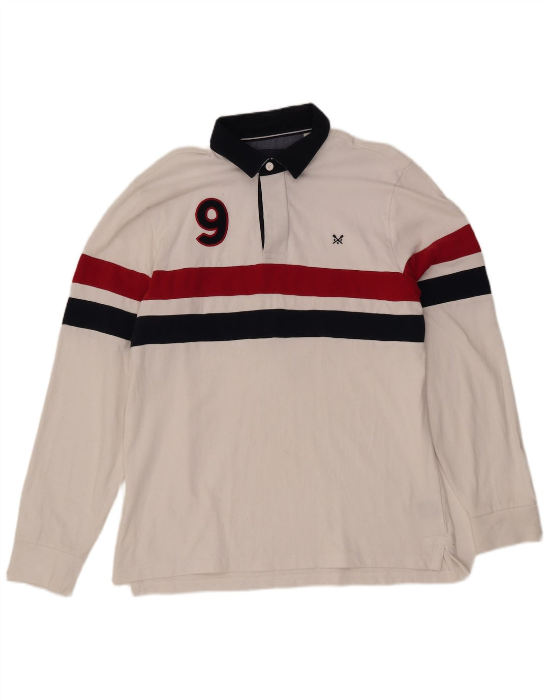 CREW ODJEĆA Muška grafička ragbi polo majica velika bijela boja