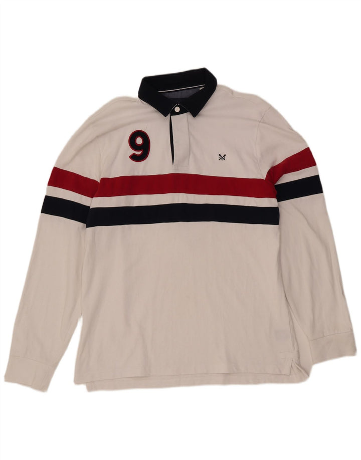 CREW ODJEĆA Muška grafička ragbi polo majica velika bijela boja