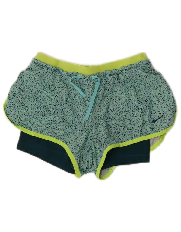 Nike Ženske Dri Fit Sportske Kratke Hlače UK 6 XS Green Flecked Poliester