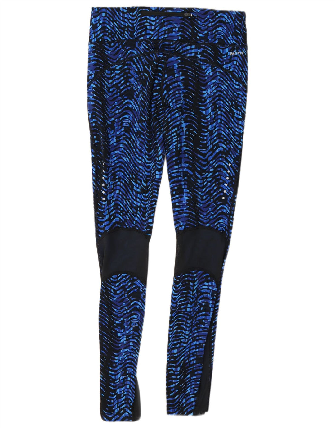 Nike Ženske Dri Fit tajice s apstraktnim uzorkom UK 12 Srednje plavi ševron