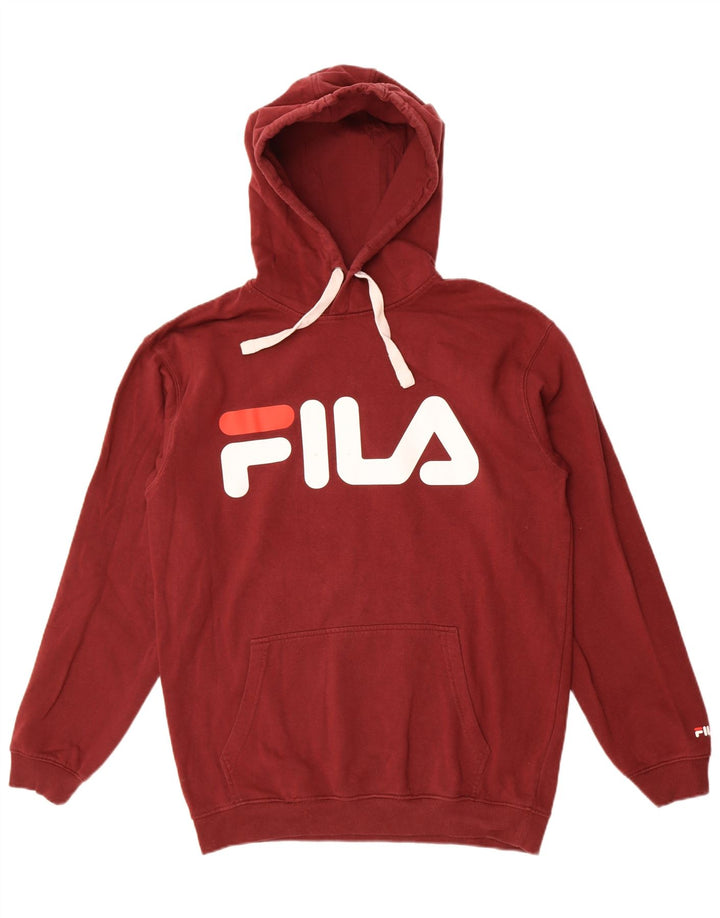 Fila muška majica s kapuljačom srednje kestenjaste boje, pamuk