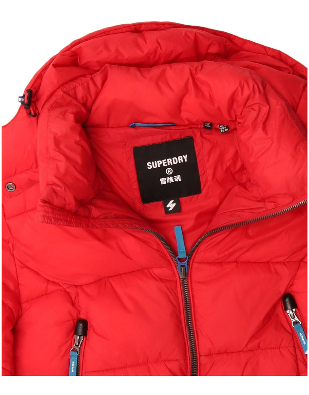 SUPERDRY ženska podstavljena jakna s kapuljačom UK 10 Small Red Colourblock