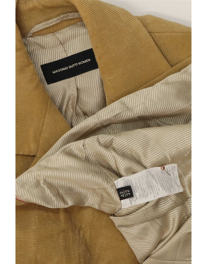 Ženska jakna od samta s 2 gumba Massimo Dutti EU 42 velika bež