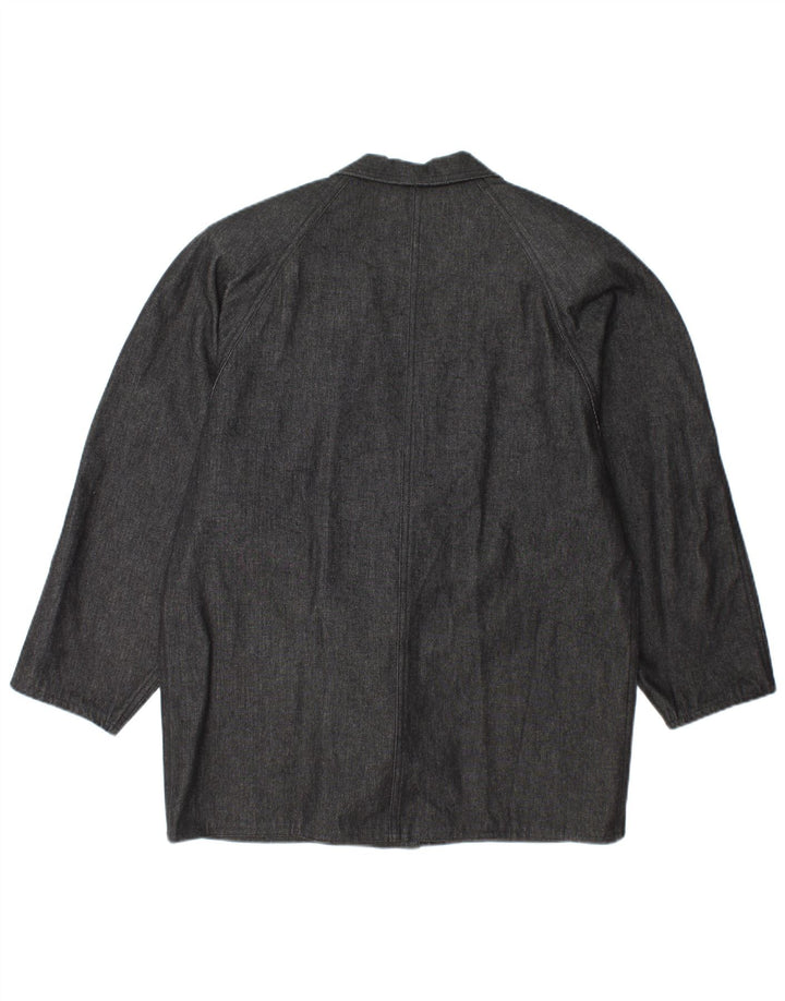 VINTAGE Ženska traper jakna s jednim gumbom UK 14 Large Grey