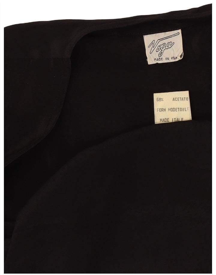 Vintage ženski veliki bolero top IT 44 Srednje crni acetat