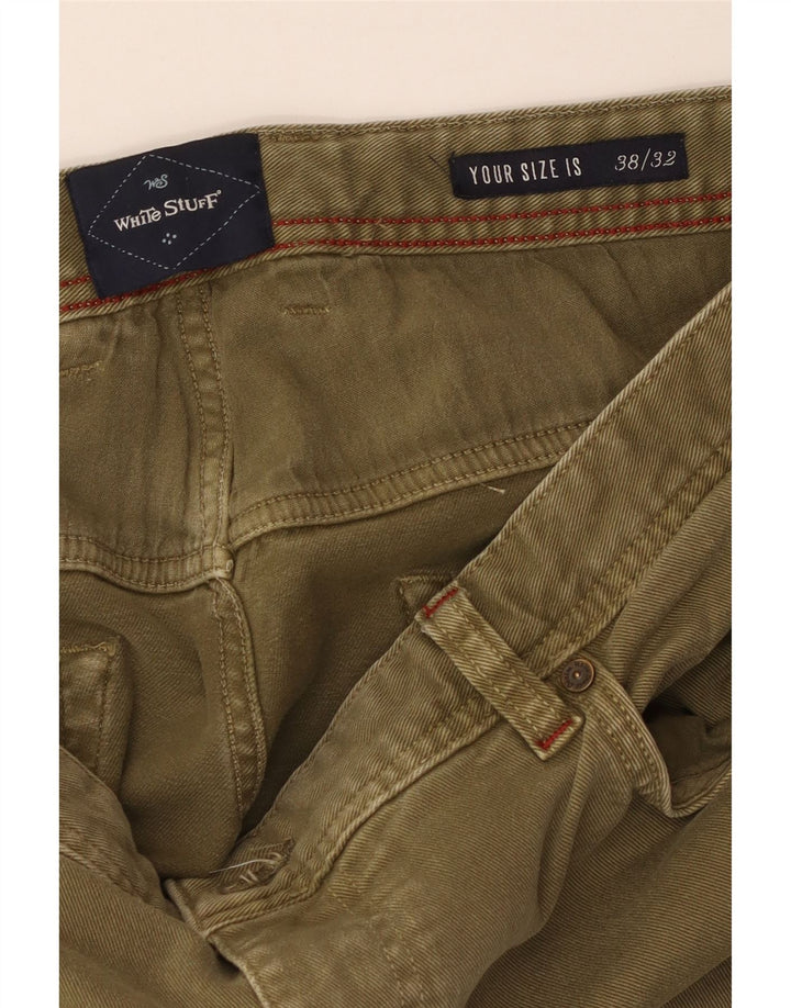 WHITE STUFF Muške ravne traperice W38 L32 kaki pamuk