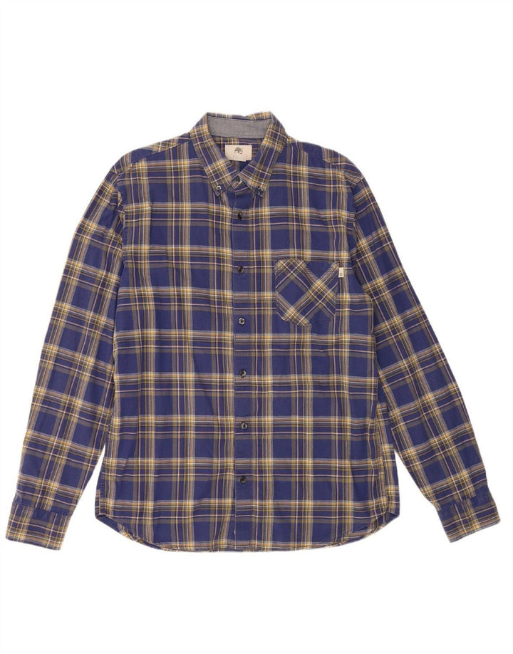 TIMBERLAND Mens Slim Fit Shirt Large Blue Check Vintage Timberland and Second-Hand Timberland from Messina Hembry 