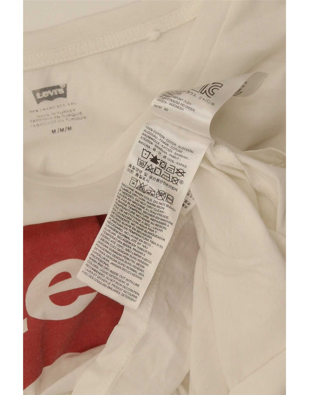 Gornja ženska majica kratkih rukava Levi's s grafičkim motivima UK 12 Srednje bijeli pamuk