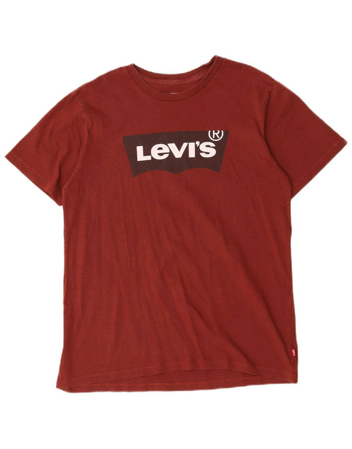 Levi's muška majica kratkih rukava srednje veličine, tamnocrveni pamuk