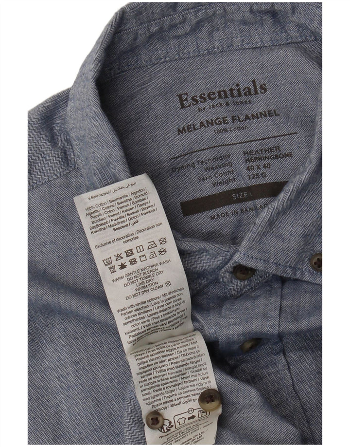 Jack & Jones muška flanelska košulja velika plava riblja kost od pamuka