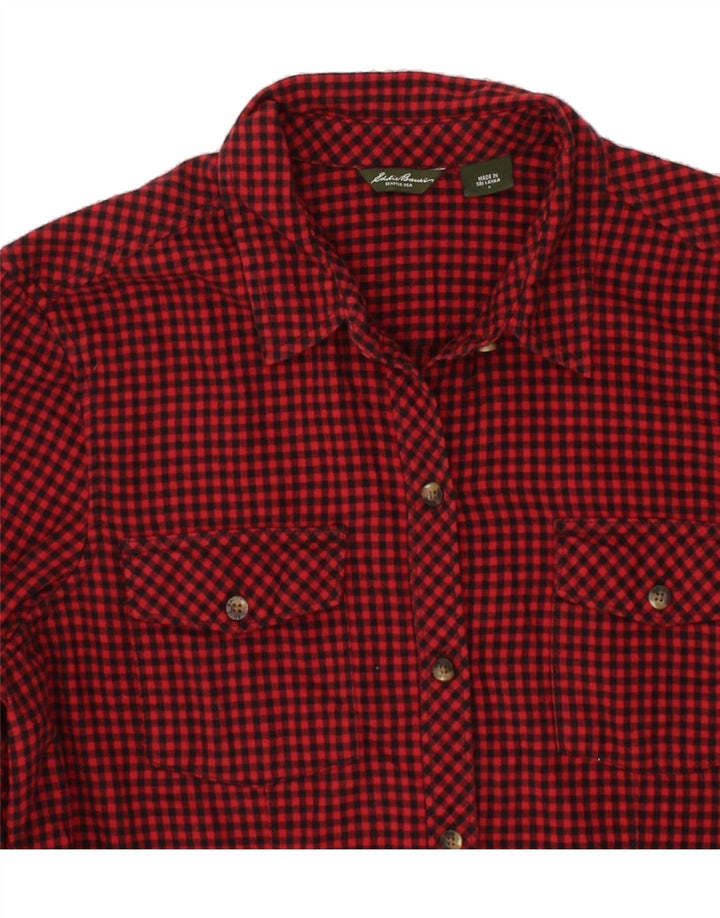 EDDIE BAUER Womens Flannel Shirt UK 16 Large Red Gingham Cotton Vintage Eddie Bauer and Second-Hand Eddie Bauer from Messina Hembry 