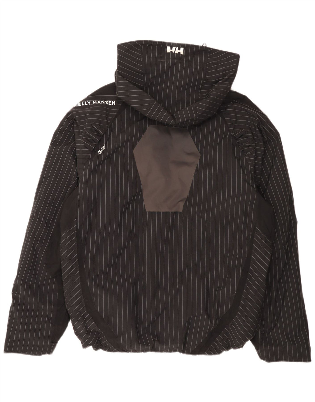Helly Hansen muška kišna jakna s kapuljačom s grafičkim motivima UK 38 srednje crne pruge