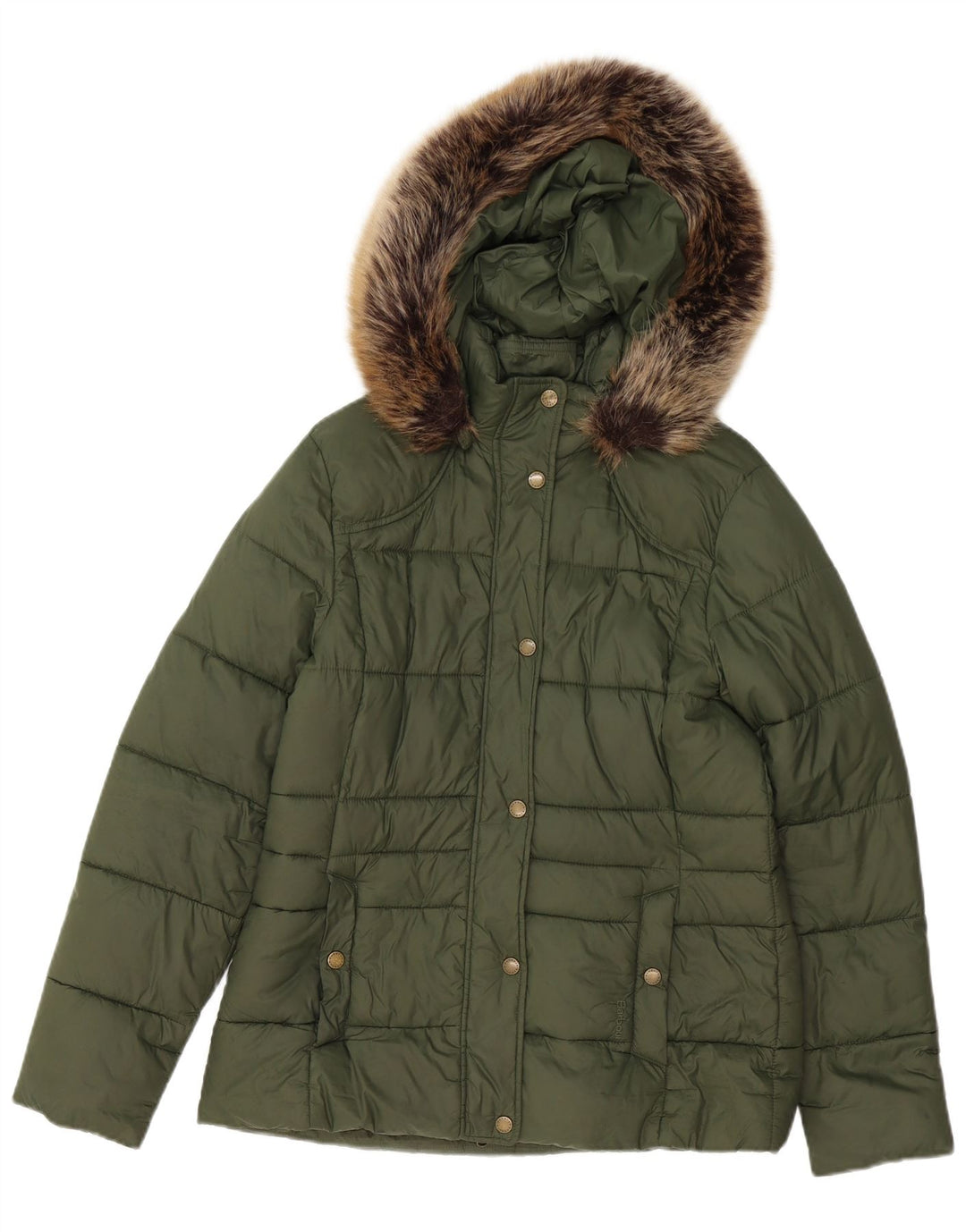 Barbour ženska podstavljena jakna s kapuljačom UK 12 Srednje zeleni poliester