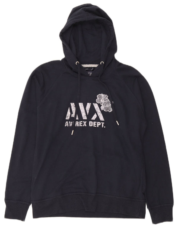 Ženska majica s kapuljačom Avirex UK 14 srednje tamnoplavi pamuk