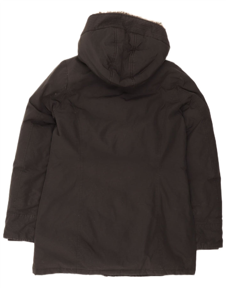 Woolrich ženska podstavljena jakna s kapuljačom UK 14 srednje crni pamuk