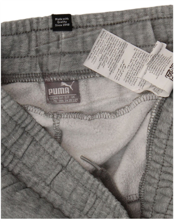 PUMA Trenirka za dječake, hlače za trčanje, 13-14 godina, sivi pamuk