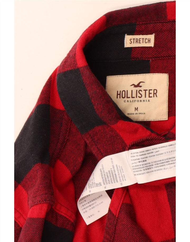 Hollister muška flanelska košulja srednje crvene boje od gingham pamuka