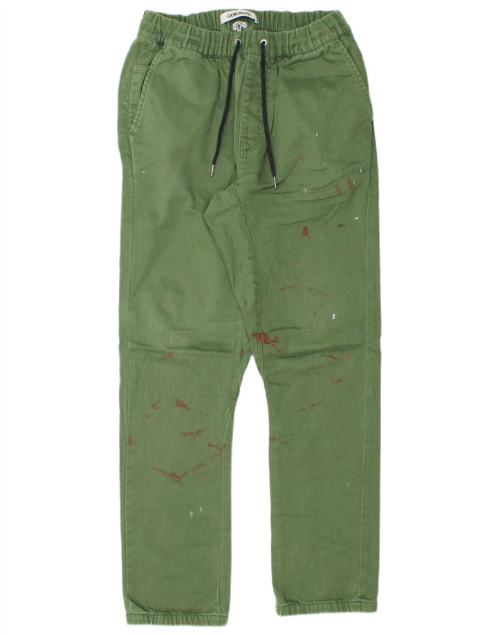 Quiksilver muške ravne chino hlače srednje veličine W30 L30 zeleni poliester