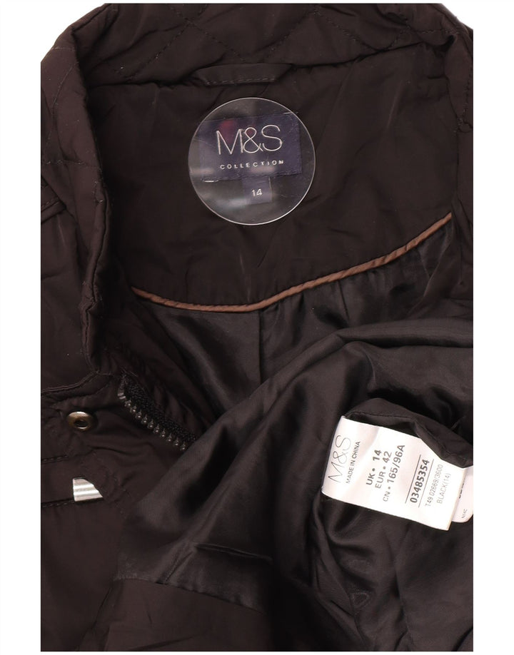Marks & Spencer ženska prošivena jakna UK 14 veliki crni poliester
