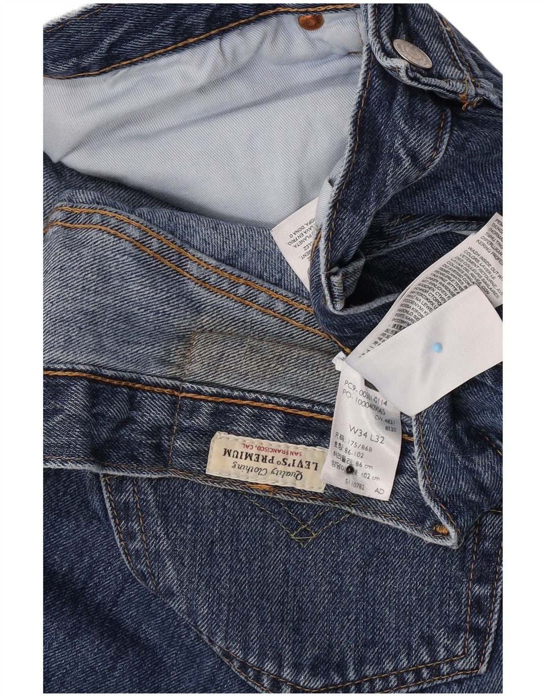 Levi's muške 501 ravne traperice W34 L32 plavi pamuk