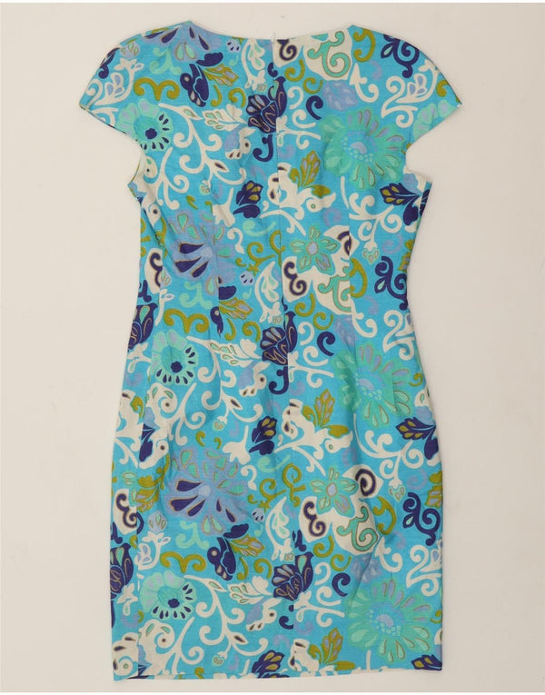 Vintage ženska plava haljina UK 10 Mala plava cvjetna