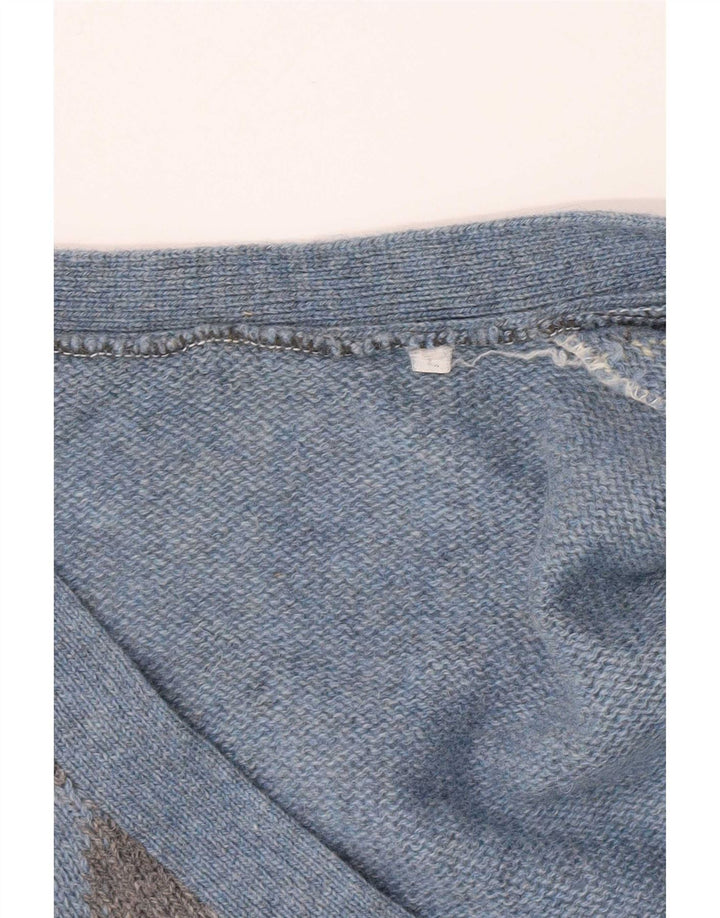 Vintage muški kardigan pulover Large Blue Argyle/Diamond