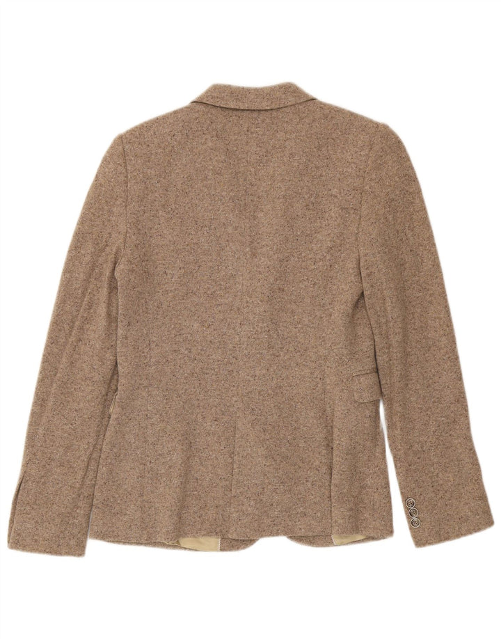 Ženska pletena jakna sa 2 gumba Massimo Dutti EU 40, srednje bež s flekama