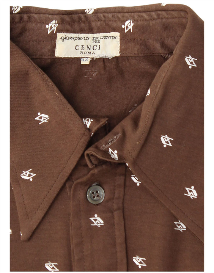 VINTAGE ženska pulover majica kratkih rukava IT 52 2XL smeđe geometrijske boje