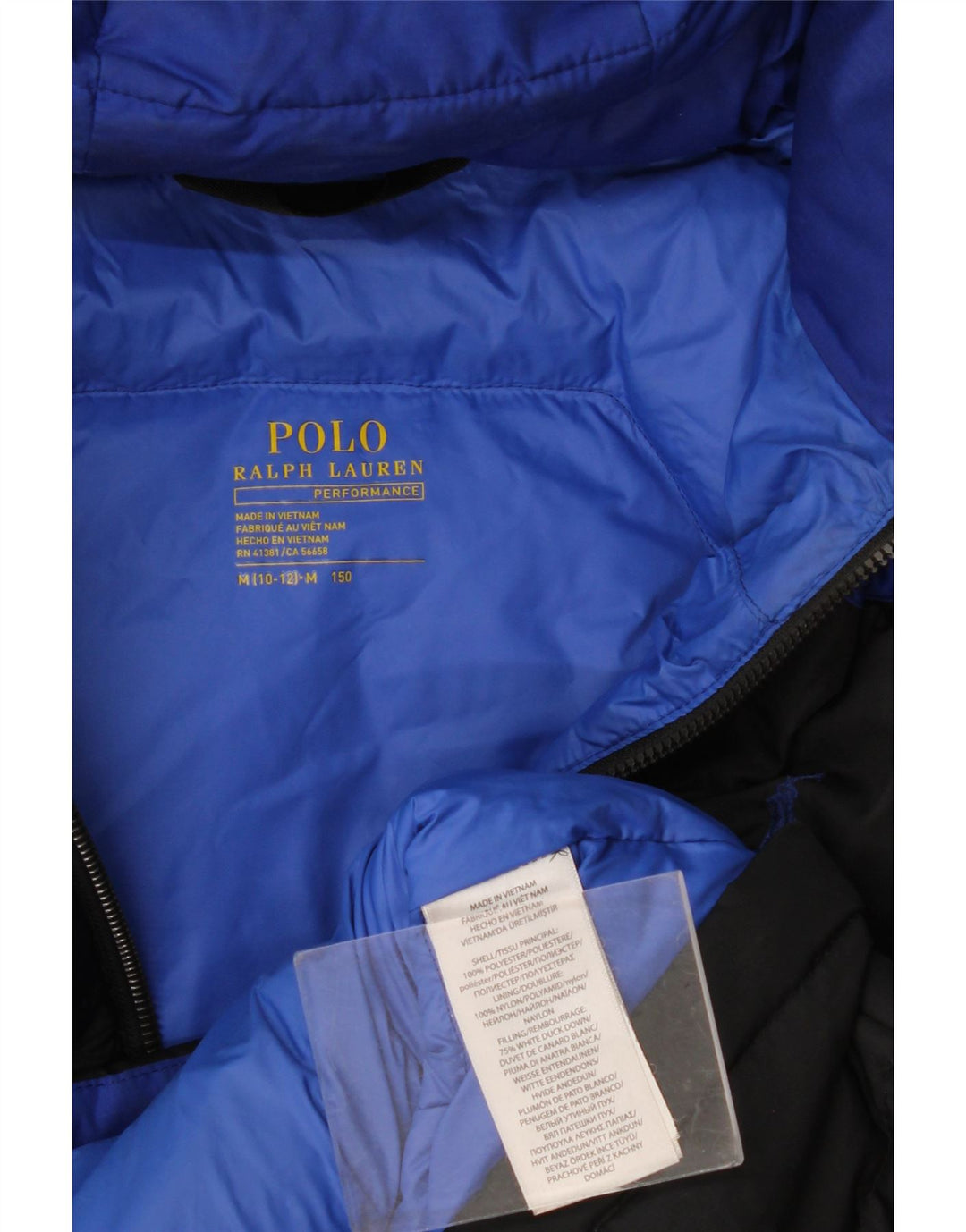 Podstavljena jakna Polo Ralph Lauren za dječake 10-11 godina srednje crne boje