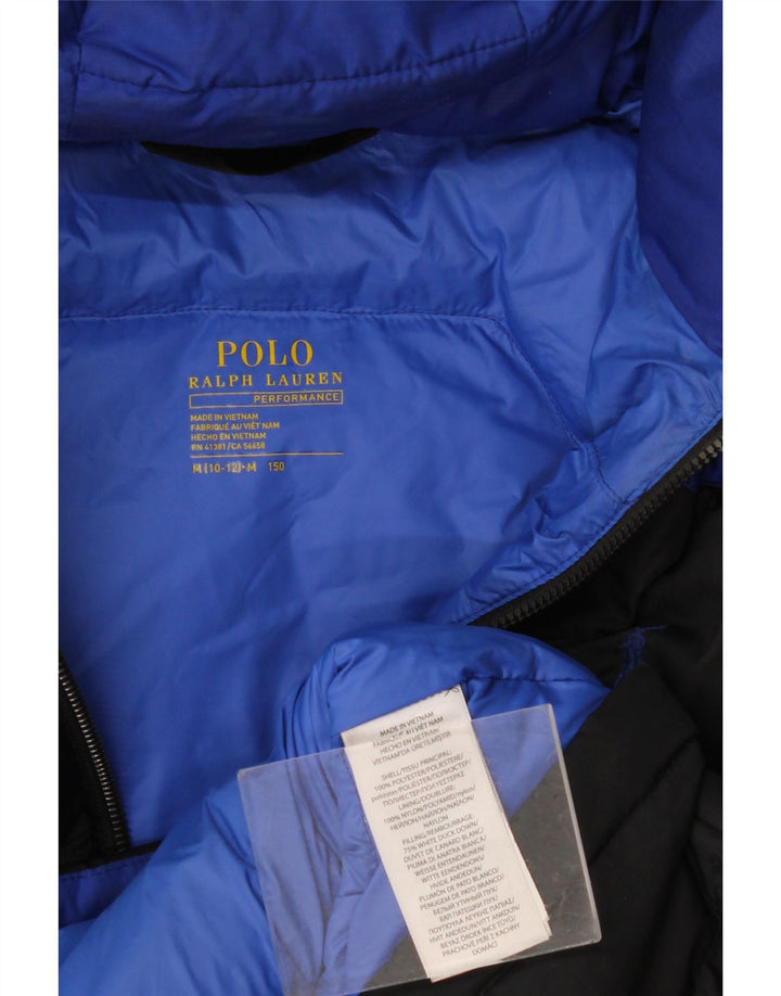 Podstavljena jakna Polo Ralph Lauren za dječake 10-11 godina srednje crne boje