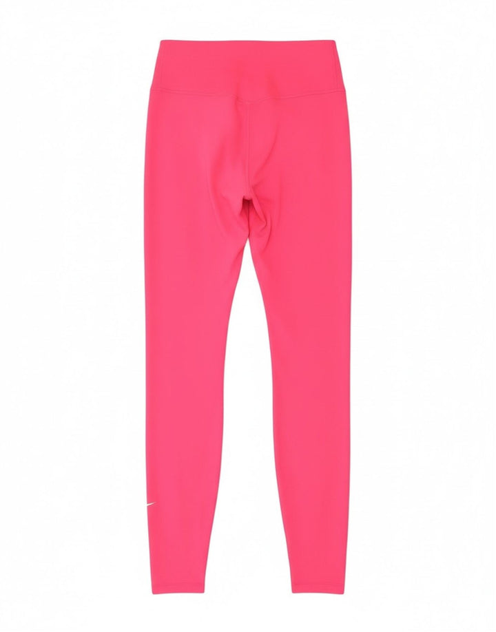 Nike Ženske Dri Fit Leggings UK 10 Small Pink Poliester