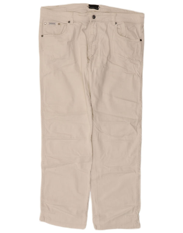 Calvin Klein Mens Straight Jeans  W38 L30 White Cotton