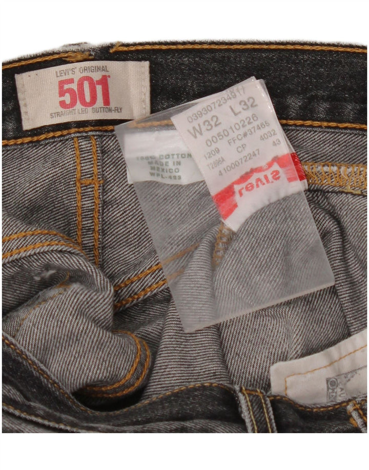 LEVI'S muške 501 ravne traperice W32 L32 crni pamuk