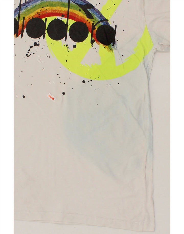 DIADORA Boys Graphic T-Shirt Top 8-9 Years White Vintage Diadora and Second-Hand Diadora from Messina Hembry 