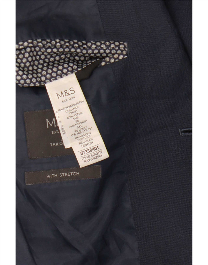 Marks & Spencer muška jakna sa 2 gumba UK 46 3XL tamnoplavi poliester