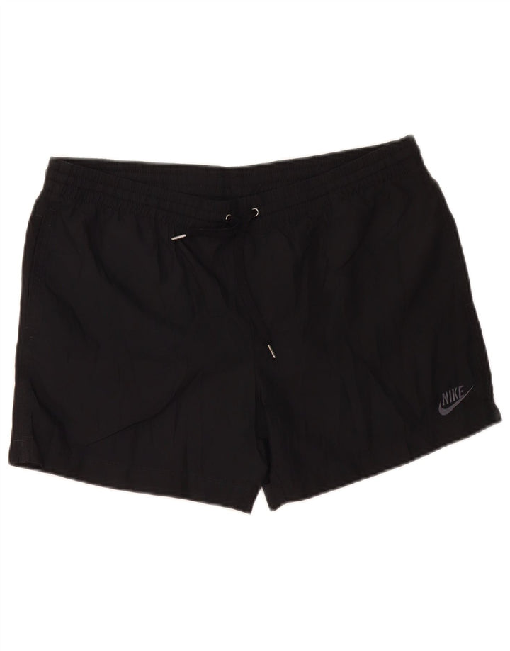 NIKE Womens Sport Shorts UK 14/16 Large  Black Polyester