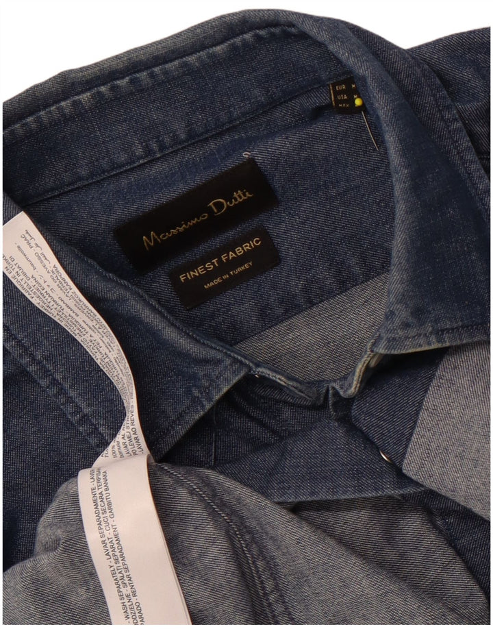 Massimo Dutti muška traper košulja Srednje plavi pamuk