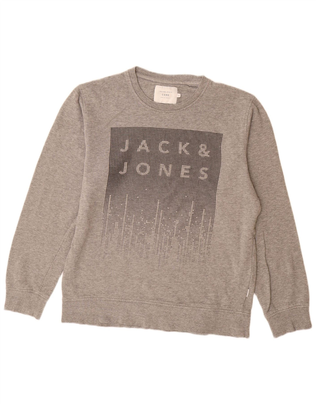 Jack & Jones, veliki sivi pamučni džemper s grafičkim motivima
