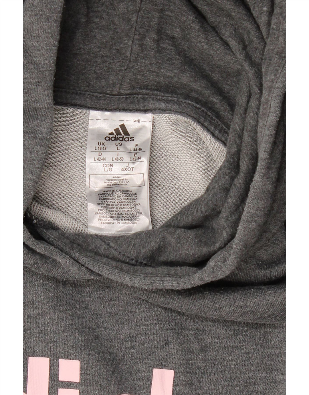 ADIDAS ženska majica s kapuljačom s kapuljačom UK 16/18 veliki sivi poliester