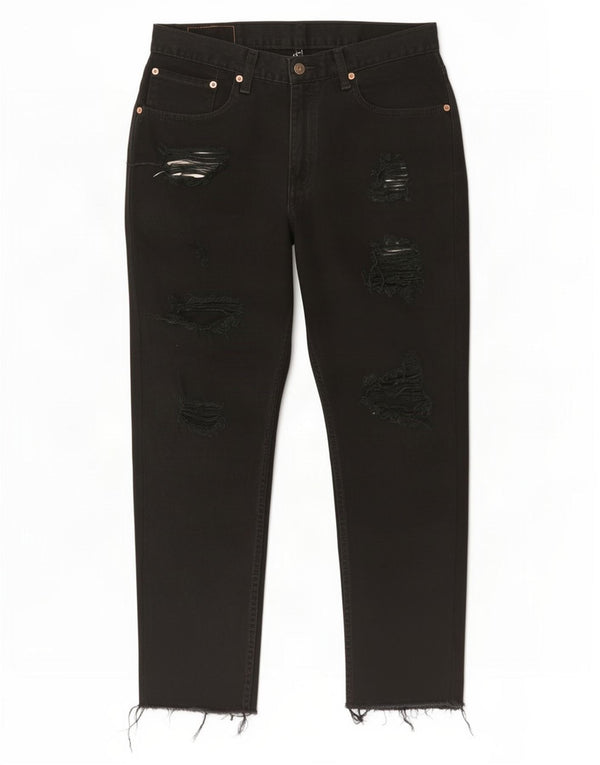 Levi's muške 581 iskrzane ravne traperice W34 L25 crni pamuk